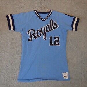 Vintage American Legion Baseball Royals Jersey Men's Large Blue USA Sand Knit